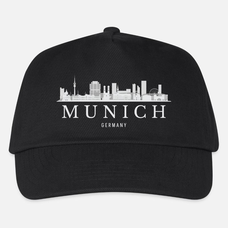 Münchner Skyline, München, Deutschland - Kinder Basecap - Schwarz