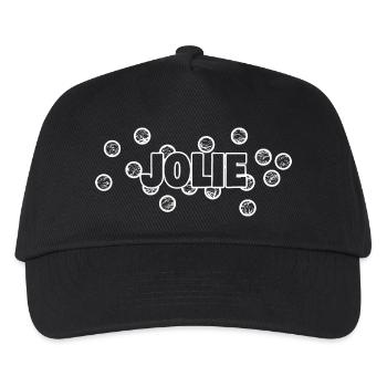 Jolie font with polka dot frame - Kids’ Baseball Cap - black - Front