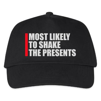 Most Likely to Shake the Presents Weihnachten Spaß - Kinder Basecap - Schwarz - Vorne
