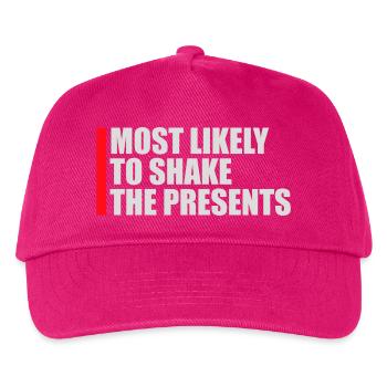 Most Likely to Shake the Presents Weihnachten Spaß - Kinder Basecap - Fuchsia - Vorne