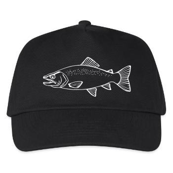 Fisch Forelle Angler T-shirt Geschenk Angler - Kinder Basecap - Schwarz - Vorne