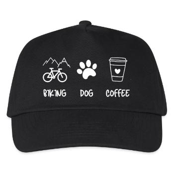 Cyclist Dog Kaffee - Kinder Basecap - Schwarz - Vorne