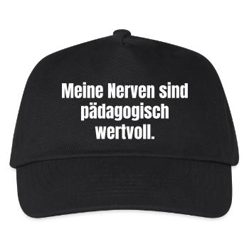Pädagogisch wertvolle Nerven - Kinder Basecap - Schwarz - Vorne