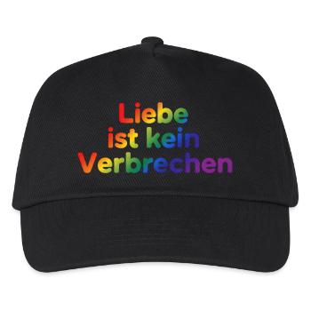 Love Is Not a Crime – Pride Statement - Kids’ Baseball Cap - black - Front