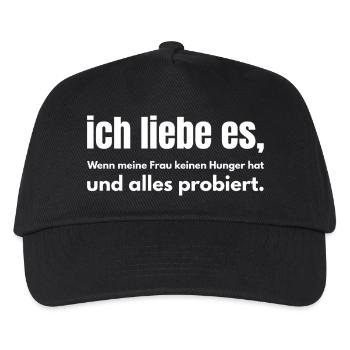 Ich liebe es, wenn meine Frau keinen Hunger hat - Kinder Basecap - Schwarz - Vorne