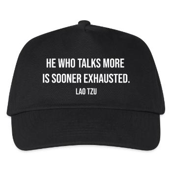 Lao Tzu Silence Quote Typography - Kids’ Baseball Cap - black - Front