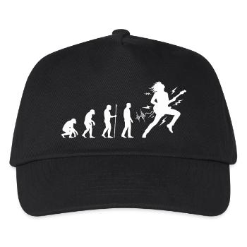 Evolution zum Rockmusiker Gitarren Design - Kinder Basecap - Schwarz - Vorne