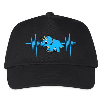 Battement de cœur Dino - Casquette de baseball Enfant - noir - Devant