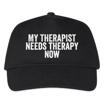 Mein Therapeut braucht jetzt selbst Therapie. - Kinder Basecap - Schwarz - Vorne