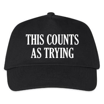 This Counts As Trying - Kids’ Baseball Cap - black - Front