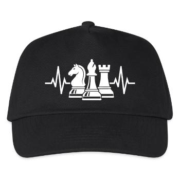 Chess Heartbeat Chess Pieces with Heartbeat - Kids’ Baseball Cap - black - Front