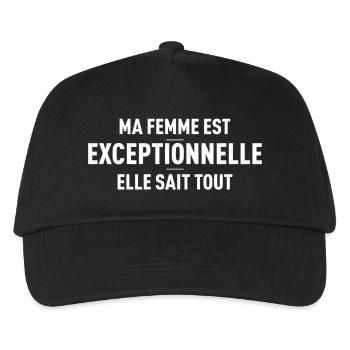 Ma Femme Est Exceptionnelle Elle Sait Tout T-Sh... - Casquette de baseball Enfant - noir - Devant
