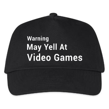 Jeu drôle - Avertissement : Peut-on crier sur les jeux vidéo - Casquette de baseball Enfant - noir - Devant