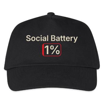 Batterie sociale 1 % Cadeau Introverti drôle - Casquette de baseball Enfant - noir - Devant