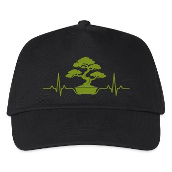 Japanische Bonsai-Baum Pflanze Herzschlag Bonsai - Kinder Basecap - Schwarz - Vorne