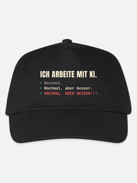 Ich arbeite mit KI – Nochmal, aber besser! - Kinder Basecap - Schwarz