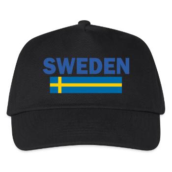 Schweden - Kinder Basecap - Schwarz - Vorne
