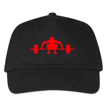 Barbell red - Kids’ Baseball Cap - black - Front