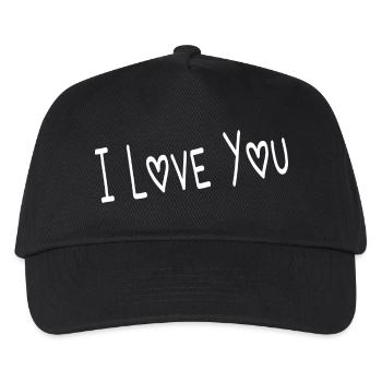VALENTINSTAG. ICH LIEBE DICH. ICH LIEBE DICH. LIEBE. LIEBE - Kinder Basecap - Schwarz - Vorne