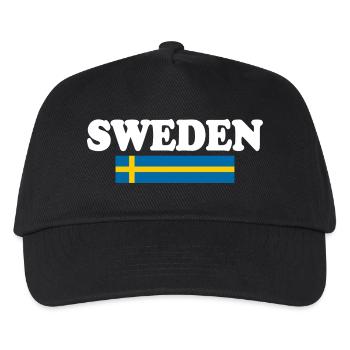 Schweden - Kinder Basecap - Schwarz - Vorne