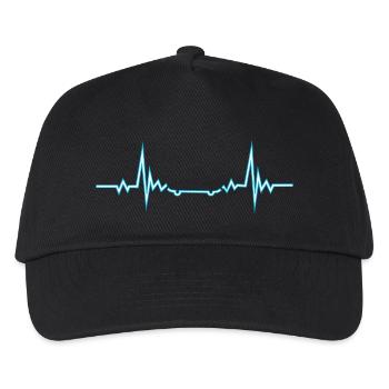 Heartline skateboard neon - Kids’ Baseball Cap - black - Front