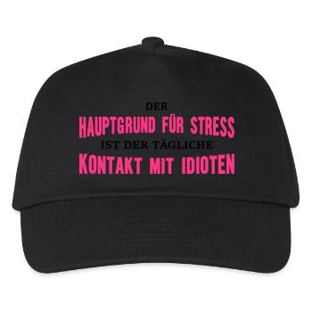 Hauptgrund für Stress - Kinder Basecap - Schwarz - Vorne