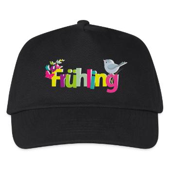 Frühling - Kinder Basecap - Schwarz - Vorne