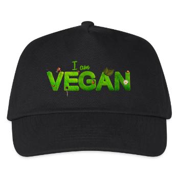 I am vegan - Kinder Basecap - Schwarz - Vorne