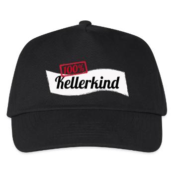 Kellerkind 100% Pc Informatik Geschenk - Kinder Basecap - Schwarz - Vorne