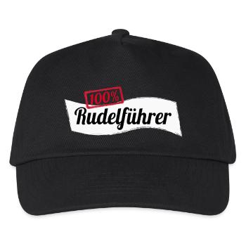 100% Rudelführer Hund Wolf Geschenkidee - Kinder Basecap - Schwarz - Vorne