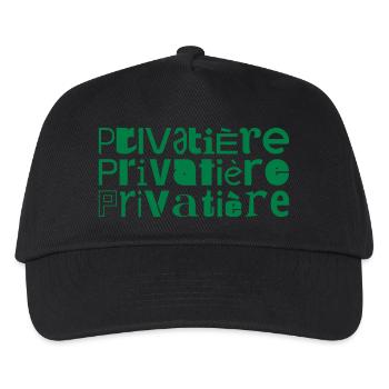 Privatier Privatière Wort Motto Spruch - Kinder Basecap - Schwarz - Vorne