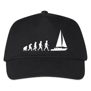 Evolution Segeln Segelboot Segelschiff - Kinder Basecap - Schwarz - Vorne