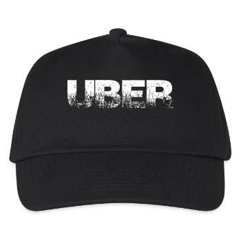 Uber word trend lettering saying - Kids’ Baseball Cap - black - Front