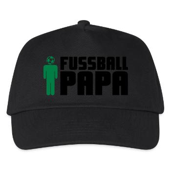Fußball Papa - Kinder Basecap - Schwarz - Vorne