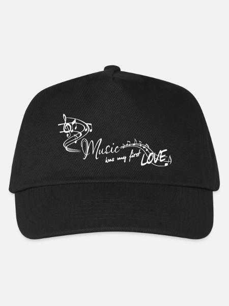 Music was my first love Melodie Schlager Musik - Kinder Basecap - Schwarz