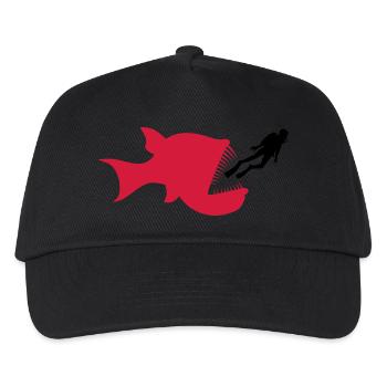 monster taucher tiefsee fisch gefaehrlich zaehne h - Kinder Basecap - Schwarz - Vorne