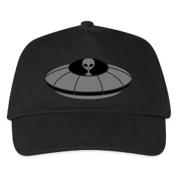 ausserirdischer grey cool aliens Ufo blau fliegen - Kinder Basecap - Schwarz - Vorne