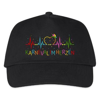 Karneval im Herzen - Kinder Basecap - Schwarz - Vorne
