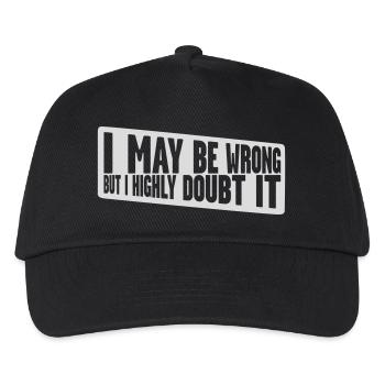 I may be wrong - Kids’ Baseball Cap - black - Front