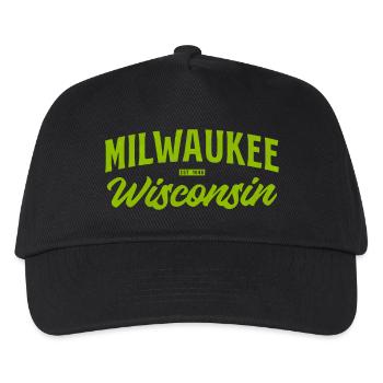 Milwaukee Wisconsin Vintage Script - Kinder Basecap - Schwarz - Vorne