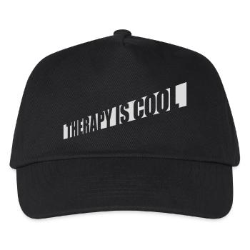 therapy is cool Zitat - Kinder Basecap - Schwarz - Vorne