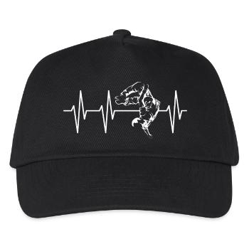backflip herzschlag parkor freerunning symbol puls - Kinder Basecap - Schwarz - Vorne