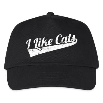 Ich mag Katzen - Kinder Basecap - Schwarz - Vorne