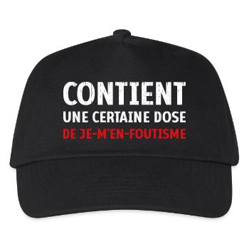 Contient une certaine dose de je-m’en-foutisme - Casquette de baseball Enfant - noir - Devant