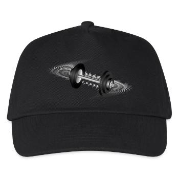 cool dumbbell motif for fitness & gym enthusiasts - Kids’ Baseball Cap - black - Front