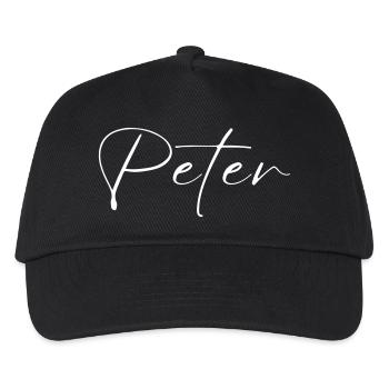 Peter Name T-Shirt Gift for Men - Kids’ Baseball Cap - black - Front