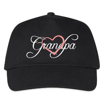 I Love Grandpa Opa Liebe Herz Großvater Schriftzug - Kinder Basecap - Schwarz - Vorne