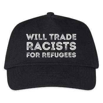 WILL TRADE RACISTS FOR REFUGEES 2 - Kids’ Baseball Cap - black - Front