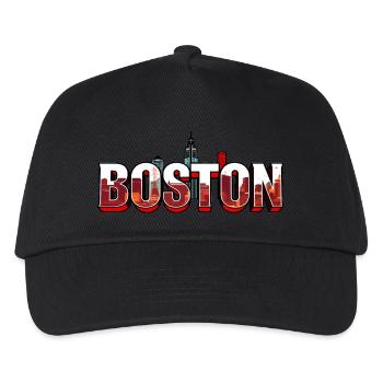 Boston Massachusetts Geschenk - Kinder Basecap - Schwarz - Vorne