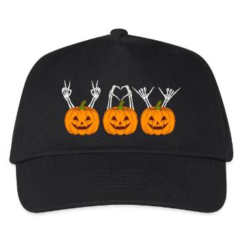 Three Jolly Halloween Pumpkins - Kids’ Baseball Cap - black - Front